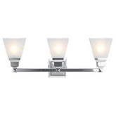 Livex Lighting 1033 - 05 Mission 3 Light Vanity Polished Chrome with Frosted Glass - Eva Essentials